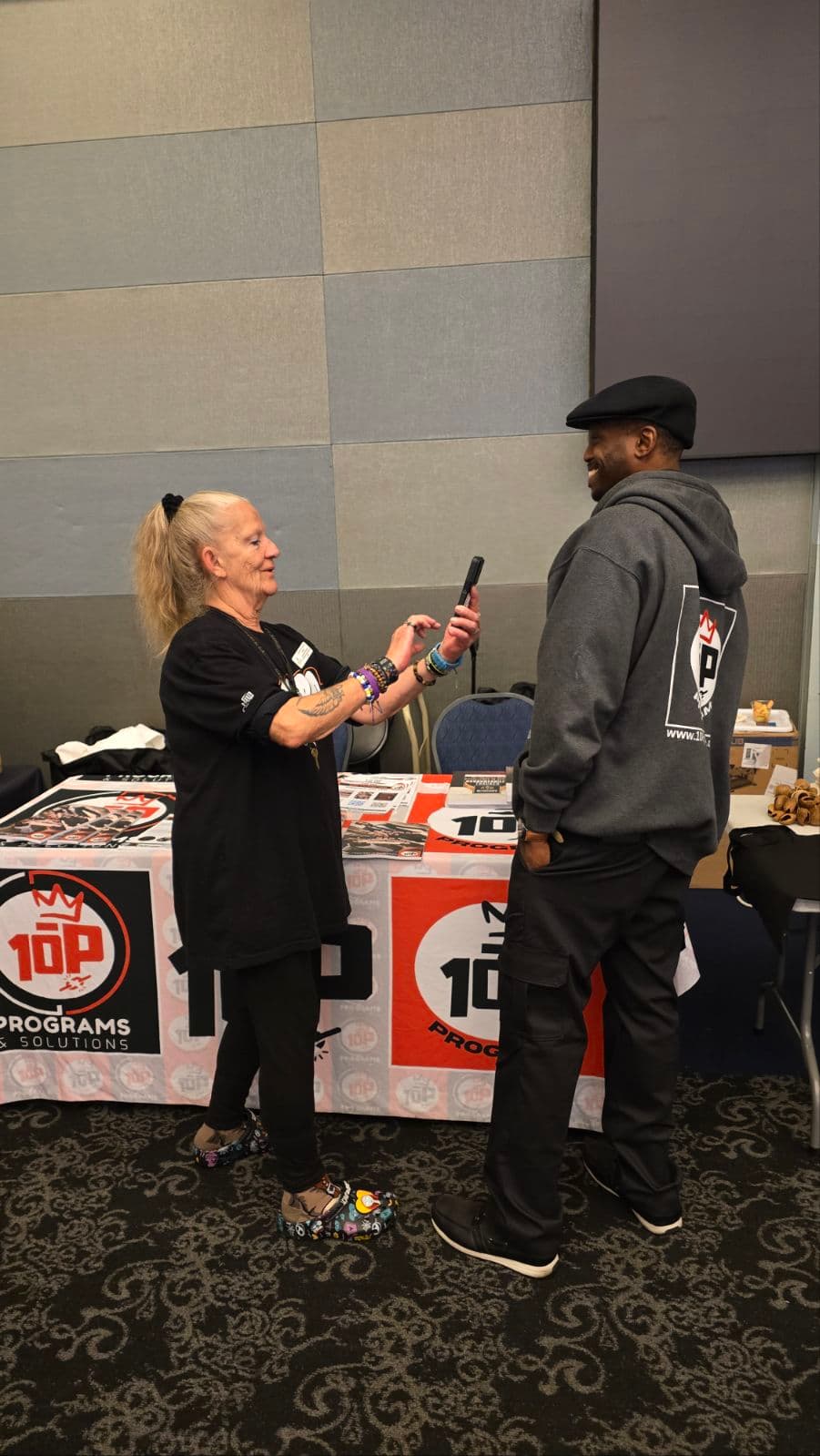 Sam Brown representing 10P at a community event